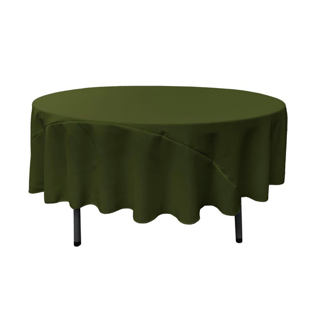 90″ Olive Polyester Round Tablecloth