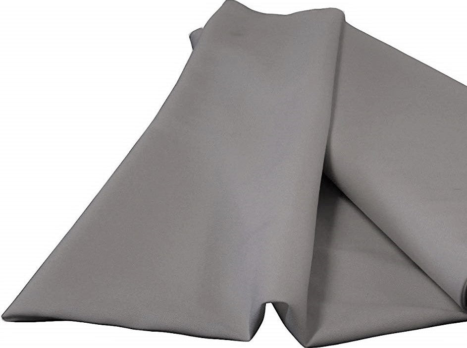 Grey Polyester Poplin Fabric - Grey Solid, 58/59" Width (1 Yard)