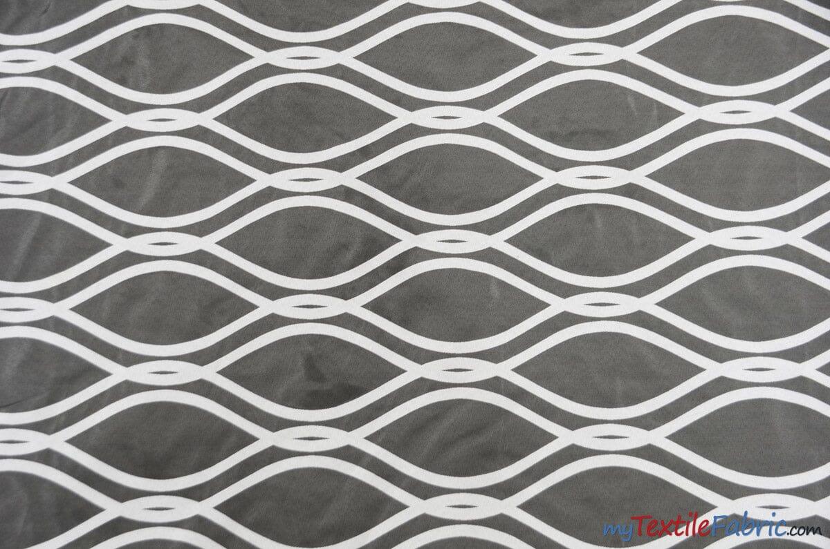 Elliptical Jacquard Polyester Fabric - Reversible Modern Geometric Pattern, 58/60" Width, Multiple Colors (1 Yard)
