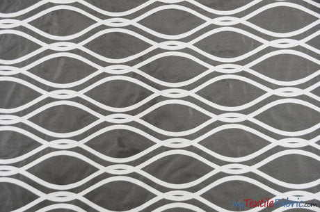 Elliptical Jacquard Polyester Fabric - Reversible Modern Geometric Pattern, 58/60" Width, Multiple Colors (1 Yard)