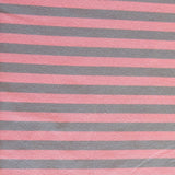 Cotton Lycra Knit Grey and Pink 3/8" Stripe