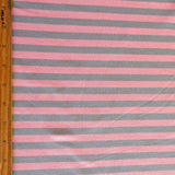 Cotton Lycra Knit Grey and Pink 3/8" Stripe