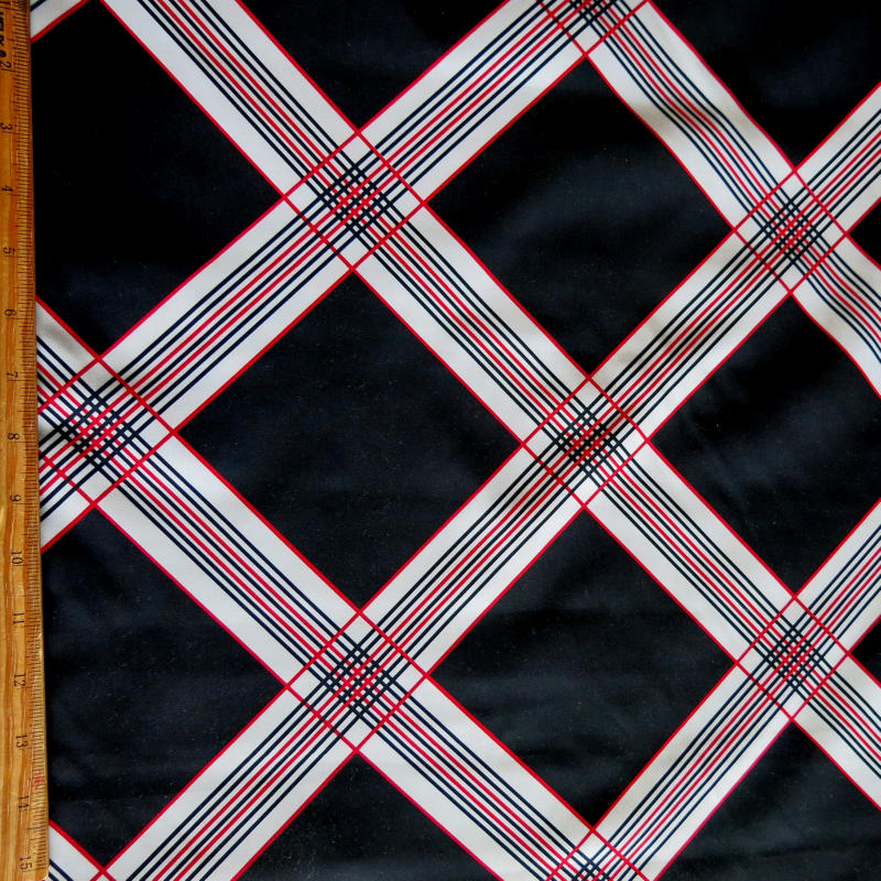Microfiber Boardshort Fabric Grey/Red Diamond on Black