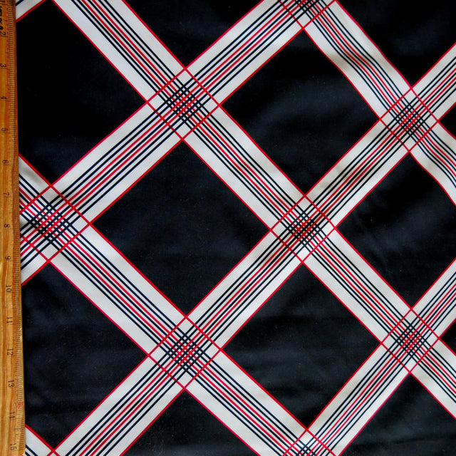 Microfiber Boardshort Fabric Grey/Red Diamond on Black