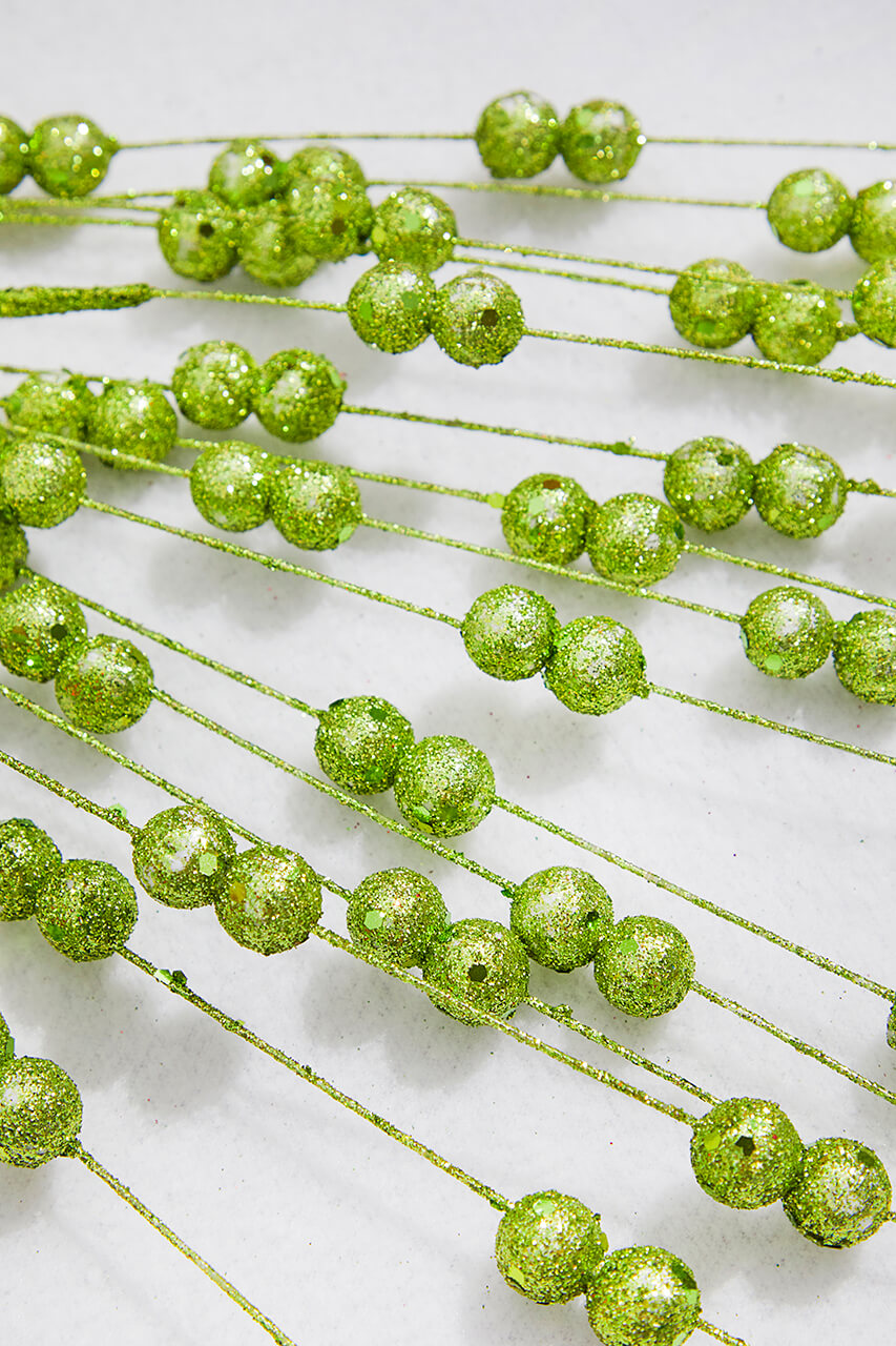 33” Apple Green Glitter Berry Spray