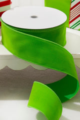 2.5 Inchi x 25 Yards Apple Green Velvet Ribbon Luxury Holiday Craft Ribbon