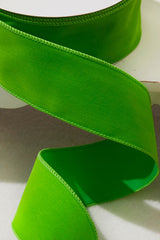 2.5" x 25 Yards Apple Green Velvet Ribbon
