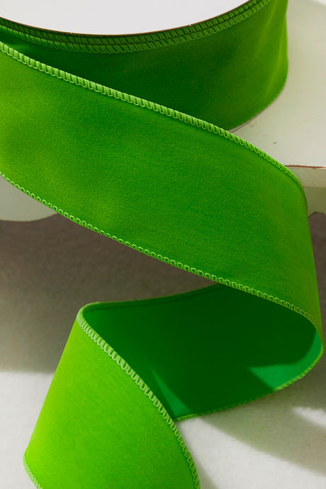 2.5" x 25 Yards Apple Green Velvet Ribbon