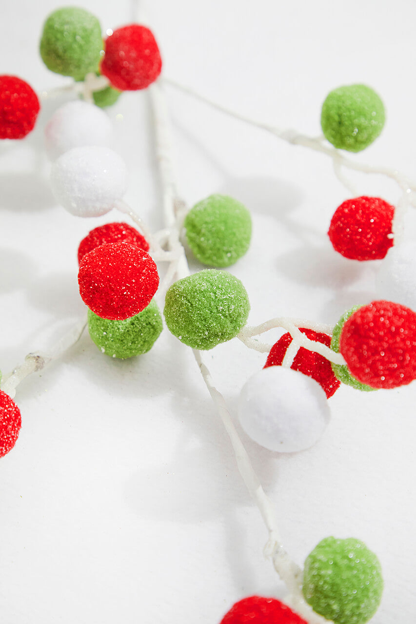 28” Felt Ball Spray - Red/White/Green