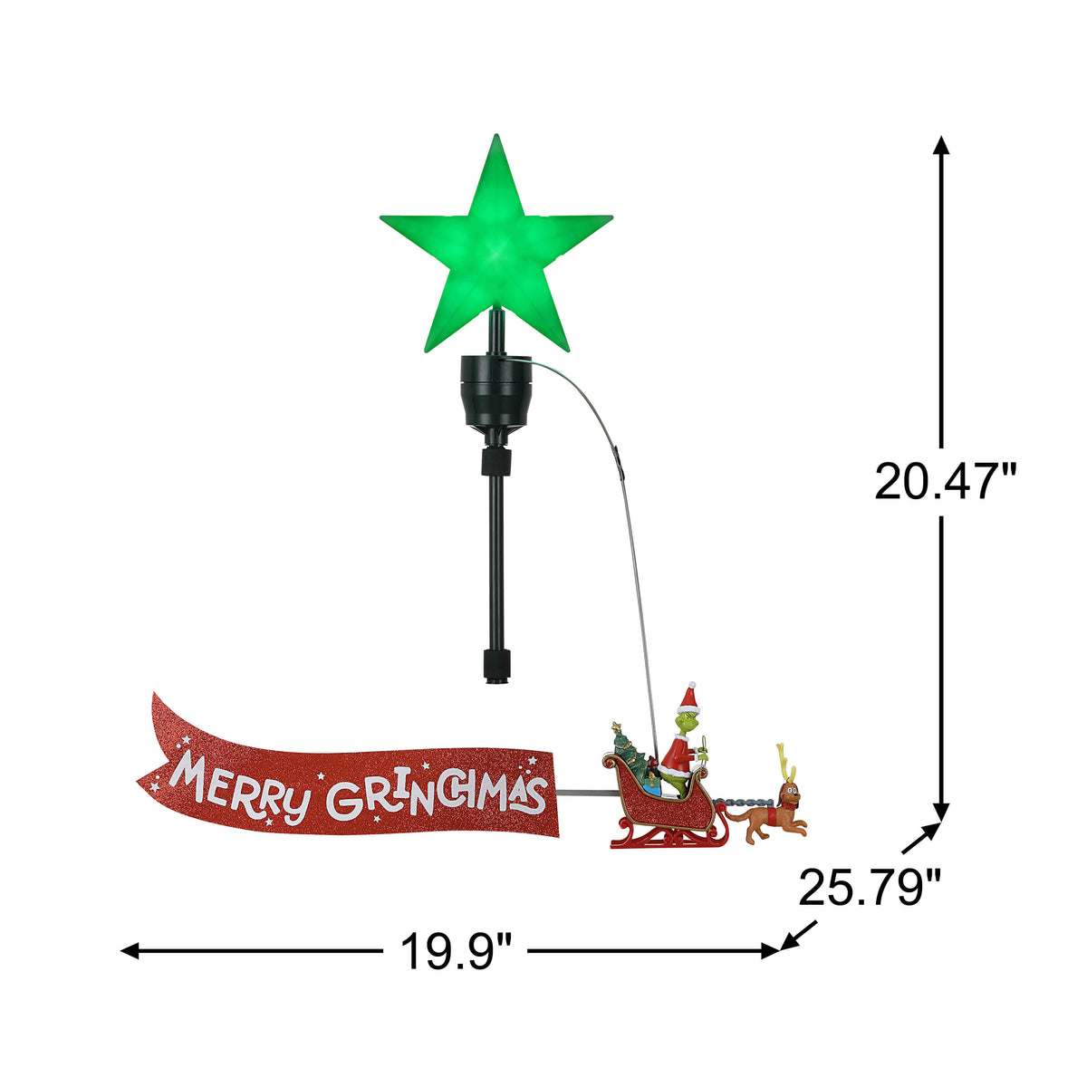 21.75" Grinch Animated Tree Topper