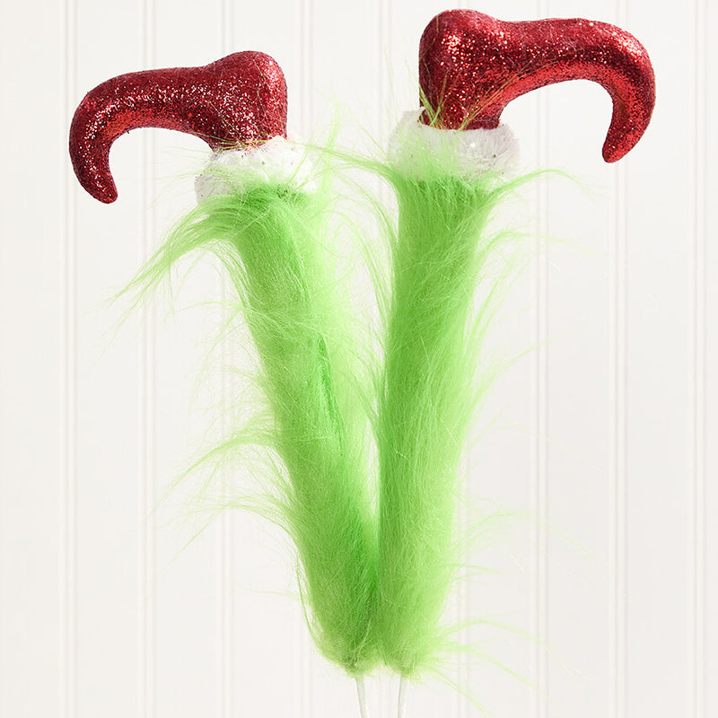 22" Furry Green Monster Legs Spray