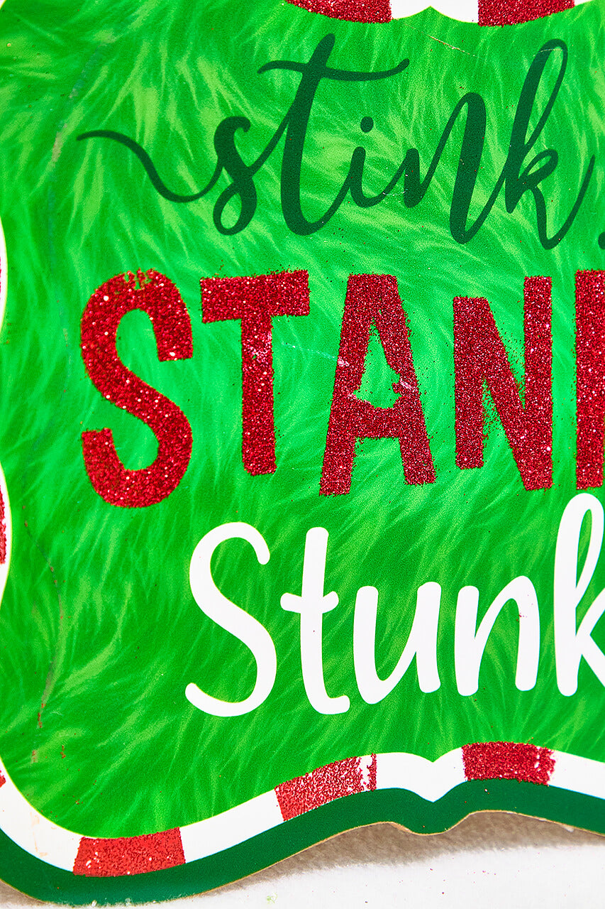 10.5" Stink Stank Stunk Glitter Sign