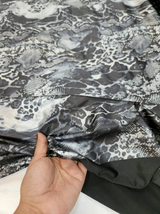 Stretch Spandex Animal Print Fabric Black Silver