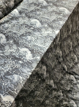 Stretch Spandex Animal Print Fabric Black Silver