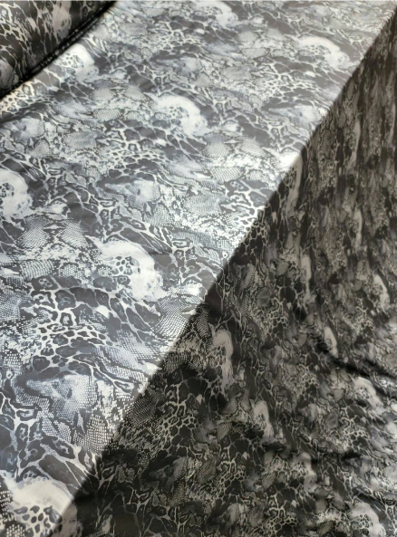 Stretch Spandex Animal Print Fabric Black Silver