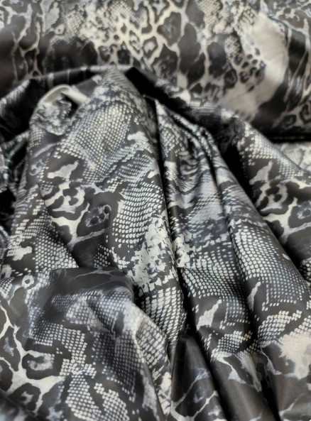 Stretch Spandex Animal Print Fabric Black Silver