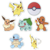 Pokémon Rings, Cupcake Decorations With Pikachu, Bulbasaur, Eevee, Charmander, Squirtle, and Poké Ball, Multicolored Food Safe Cake Toppers – 12 Pack