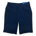 Girls Uniform Stretchy Shorts Cotton Blend Fabric - Khaki, Navy, Adjustable Elastic Waist, Zipper Closure, 4/5-16 (1 Piece)
