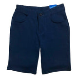 Girls Uniform Stretchy Shorts Cotton Blend Fabric - Khaki, Navy, Adjustable Elastic Waist, Zipper Closure, 4/5-16 (1 Piece)