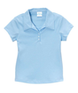 Girl's Uniform Triple Button Polyester Cotton Fabric - Interlock, White, Navy, Sky Blue, Red, Hunter Green, Burgundy, Light Grey, Sizes 5-18 (1 Piece)