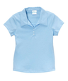 Girl's Uniform Triple Button Polyester Cotton Fabric - Interlock, White, Navy, Sky Blue, Red, Hunter Green, Burgundy, Light Grey, Sizes 5-18 (1 Piece)