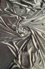 Gunmetal Stretch Velvet Fabric - Gunmetal, Solid, 58"-60" Width (1 Yard)