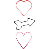 Wilton Love and Arrow Metal Cookie Cutter Set, 3-Piece
