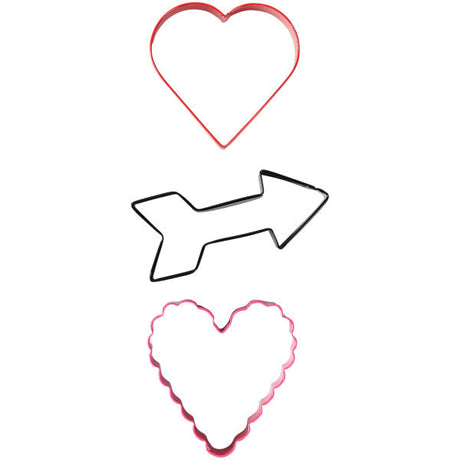 Wilton Love and Arrow Metal Cookie Cutter Set, 3-Piece
