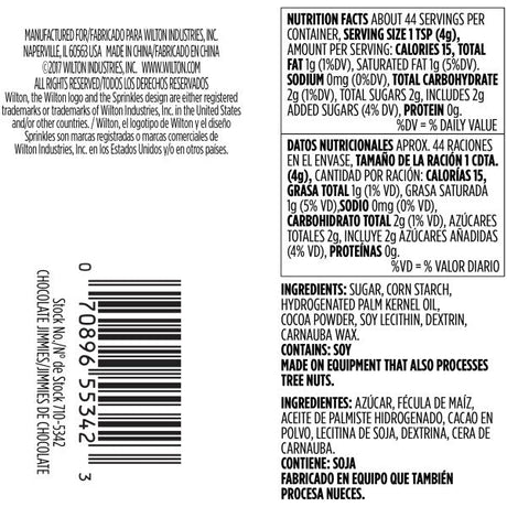 Wilton Chocolate Jimmies Sprinkles, 6.25 oz.