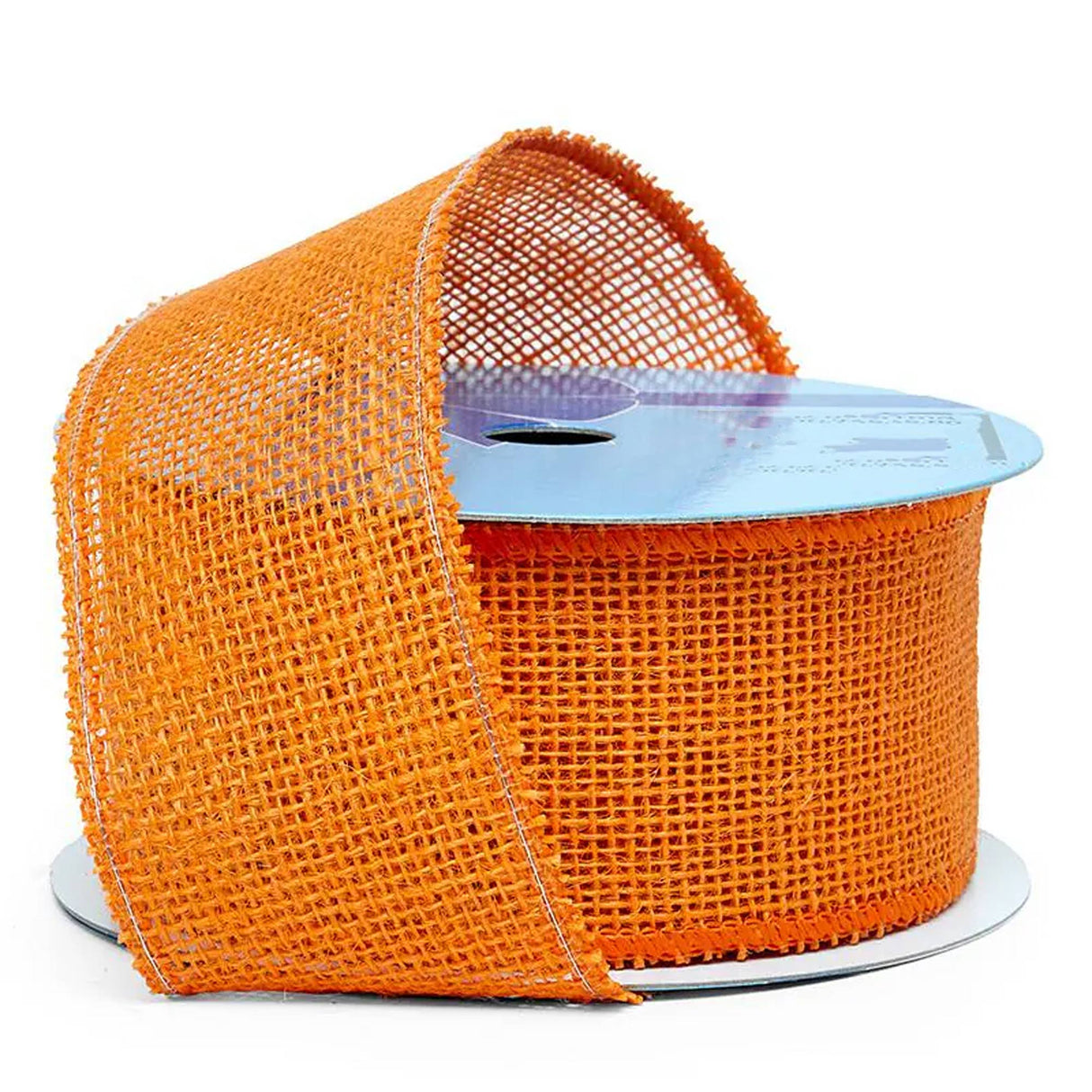Burlap Wired Ribbon 2 1/2 '' X 10 yd Orange Color 1 / ROLL
