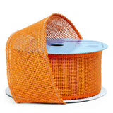 Burlap Wired Ribbon 2 1/2 '' X 10 yd Orange Color 1 / ROLL