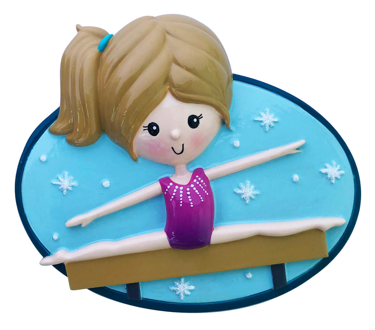 3" Gymnast With Stars Customizable Ornament