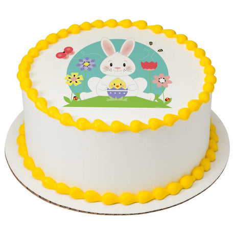 Bunny And Chick Easter Edible Cake Image PhotoCake