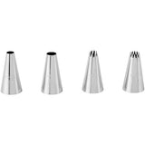 Wilton Large Cake Decorating Tip Set – 4 Piece Star Tips #21 and #32, Round Tips #10 and #12