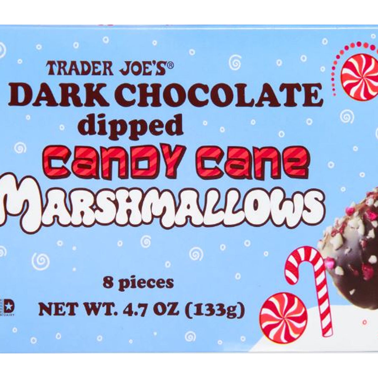 Dark Chocolate Dipped Candy Cane Marshmallows