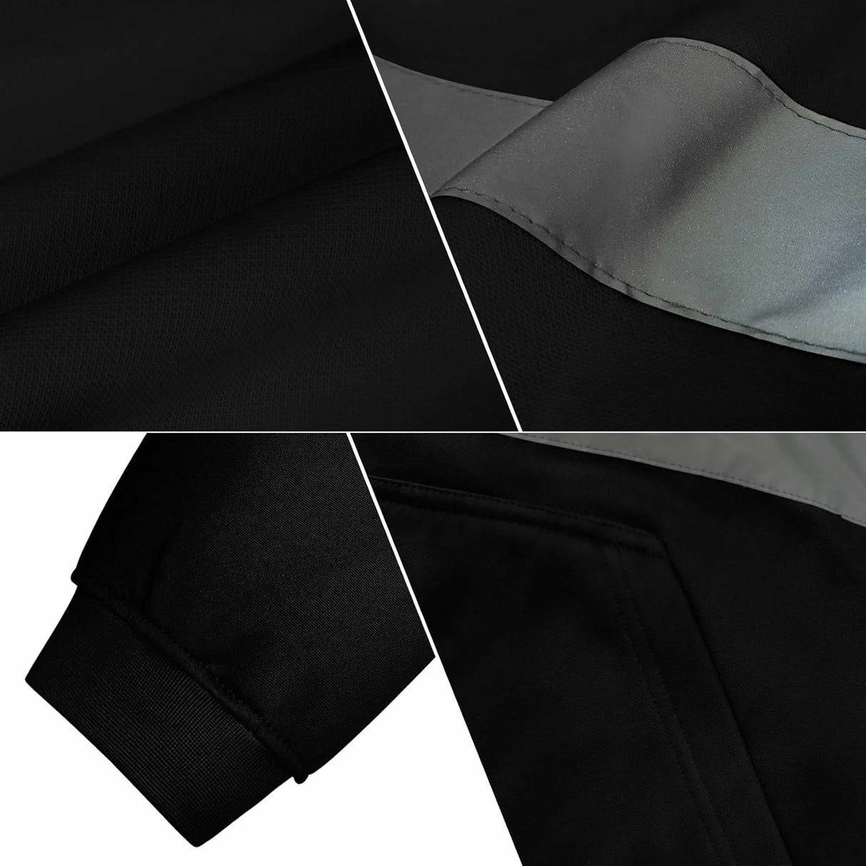Fullzip Reflective Fleece Hoodie - 10 Pack - 7.62oz/yd2  - 100% Polyester