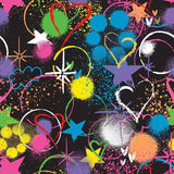Printed Spandex Halftone Sketch Fabric