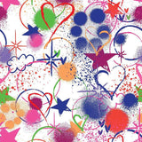 Printed Spandex Halftone Sketch Fabric