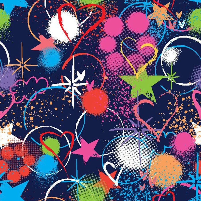 Printed Spandex Halftone Sketch Fabric