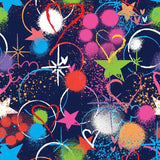 Printed Spandex Halftone Sketch Fabric