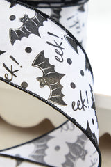 2.5" x 10 Yard EEK! Bats Halloween Ribbon