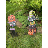 29 in. Metal Halloween Black Cat Yard Stake Set of 2