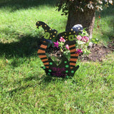 28 in. Metal Crashing Witch Yard Stake