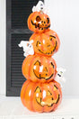 28" LED Resin Pumpkin Stack with Ghost