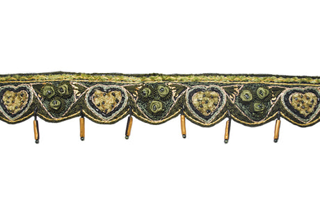 Hand-Crafted Bugle Bead Rose Trim
