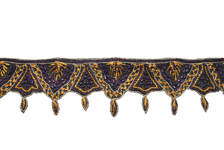 Beaded Dangling Trim Hand-Crafted Indian