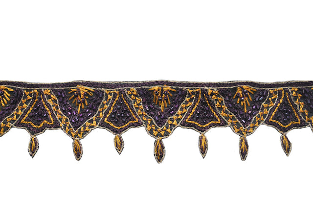 Beaded Dangling Trim Hand-Crafted Indian
