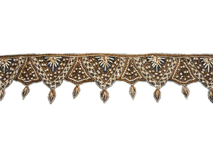 Beaded Dangling Trim Hand-Crafted Indian