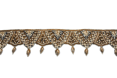 Beaded Dangling Trim Hand-Crafted Indian