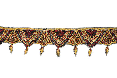 Beaded Dangling Trim Hand-Crafted Indian